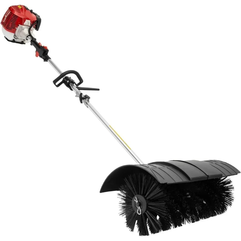 Gas Handheld Sweeper, 52cc 2Stroke 2.3HP Engine Power Snow Sweeping Broom Driveway Turf Lawns Artificial Grass Power Brush