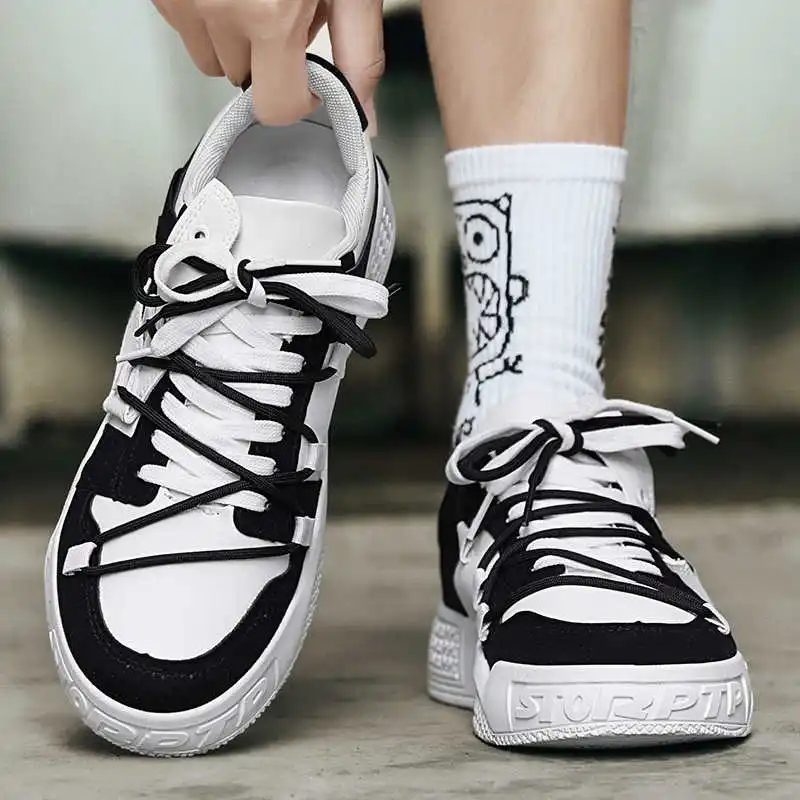 High Platform Ecoleather Flats Shoes Casual White Man Sports Skateboarding Sneakers Dropship Order Runing New Year's