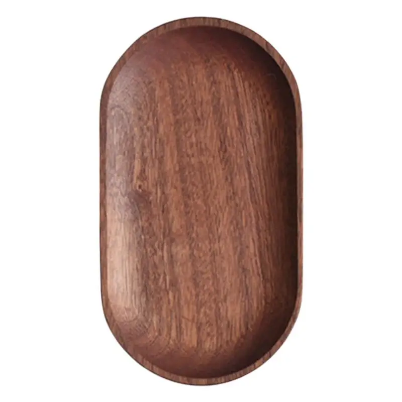 Oval Wooden Plates Oval Decorative Serving Platter Natural Wood Counter Tray For Restaurant Home Coffee Shop And Work Area