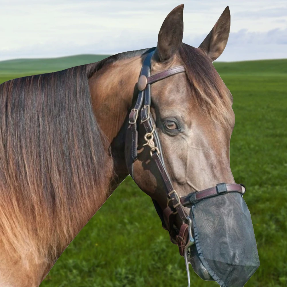 Horse Nose Mosquito Protection Mesh Breathable Livestock Nose Face Cover Horse Nose Cover Protector for Horse Face Protection