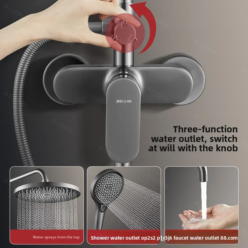 Complete Shower Kit Installation Included Home Bathroom High Pressure Integrated Shower System Copper Shower Set Shower Head Set
