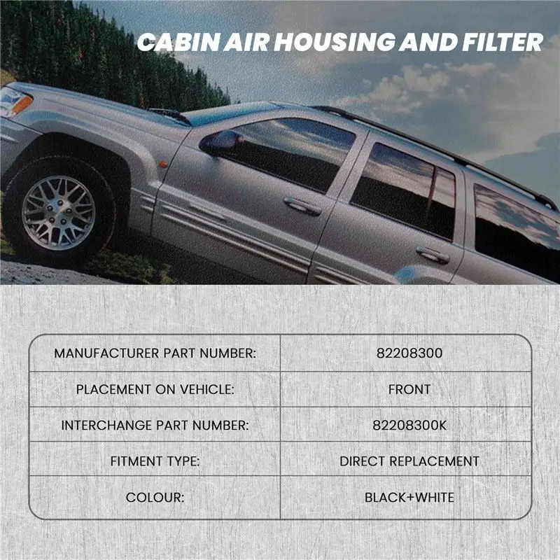 A73X-Cabin Air Housing And Filter Kit 82208300 Fit For Jeep Grand Cherokee 1999-2010 5