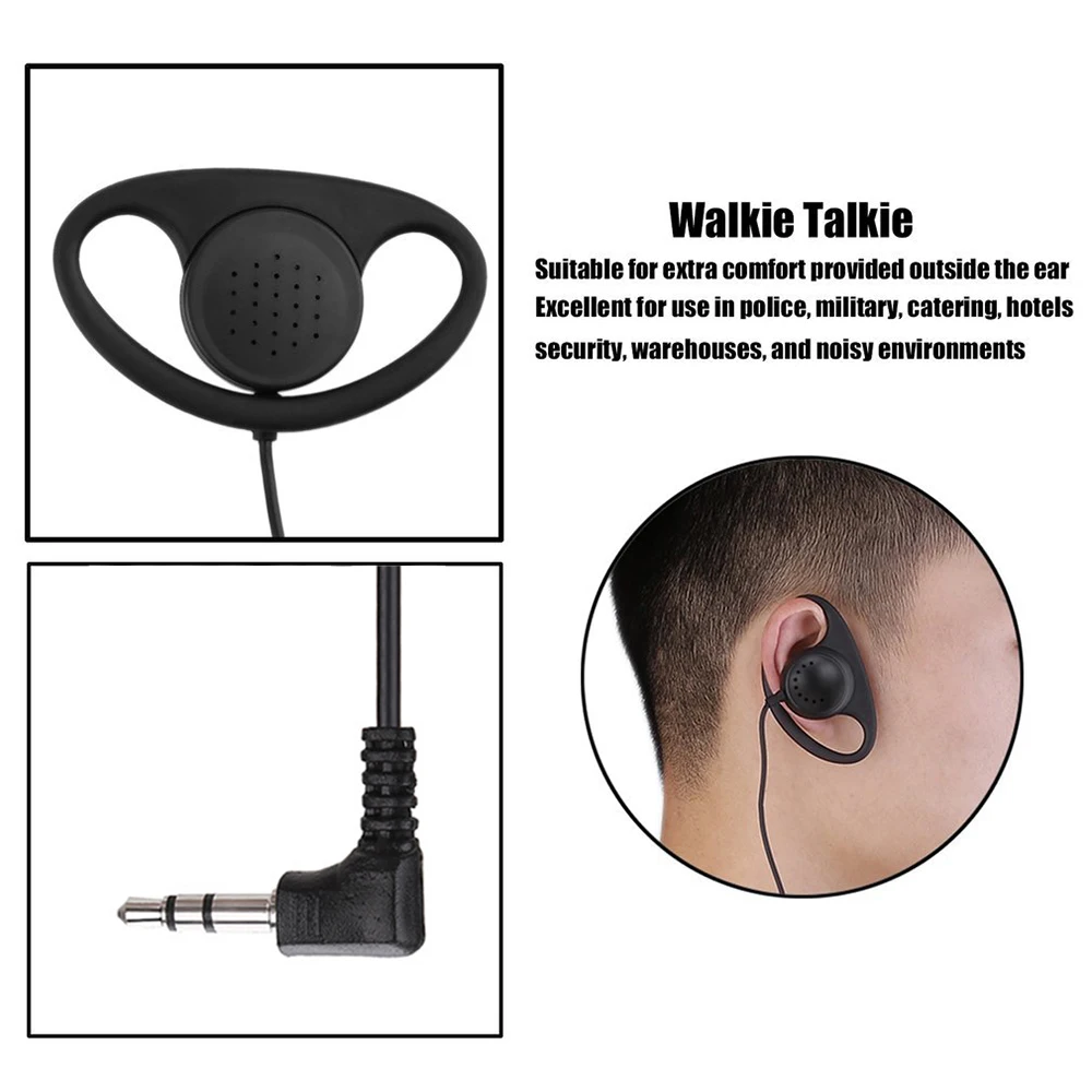D Shape Soft Ear Hook Earpiece 3.5mm Clip Type Earphones Portable Stereophone Headphone for for Laptop PC