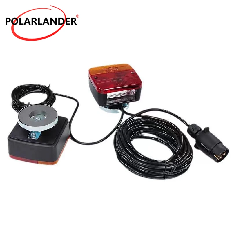 12V Magnetic LED Trailer Tail Light Kit XF1003 7‑Pin Plug IP68 Waterproof Multi‑Function Lamp for Trailer Truck Semi‑Trailer RV