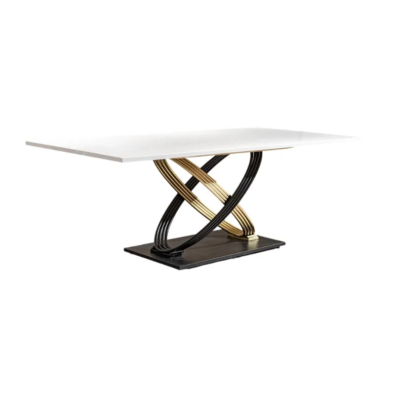 stainless steel dining table luxury hotel restaurant metal dining table rectangular dining table and chairs