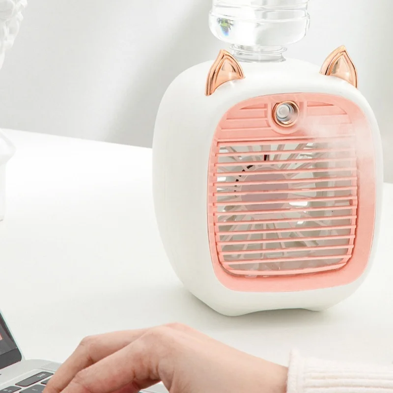 Multifunctional Air Cooler Fan With 1200ml Water Tank USB Charging 3 Spray Modes For Office Bedroom Home Portable