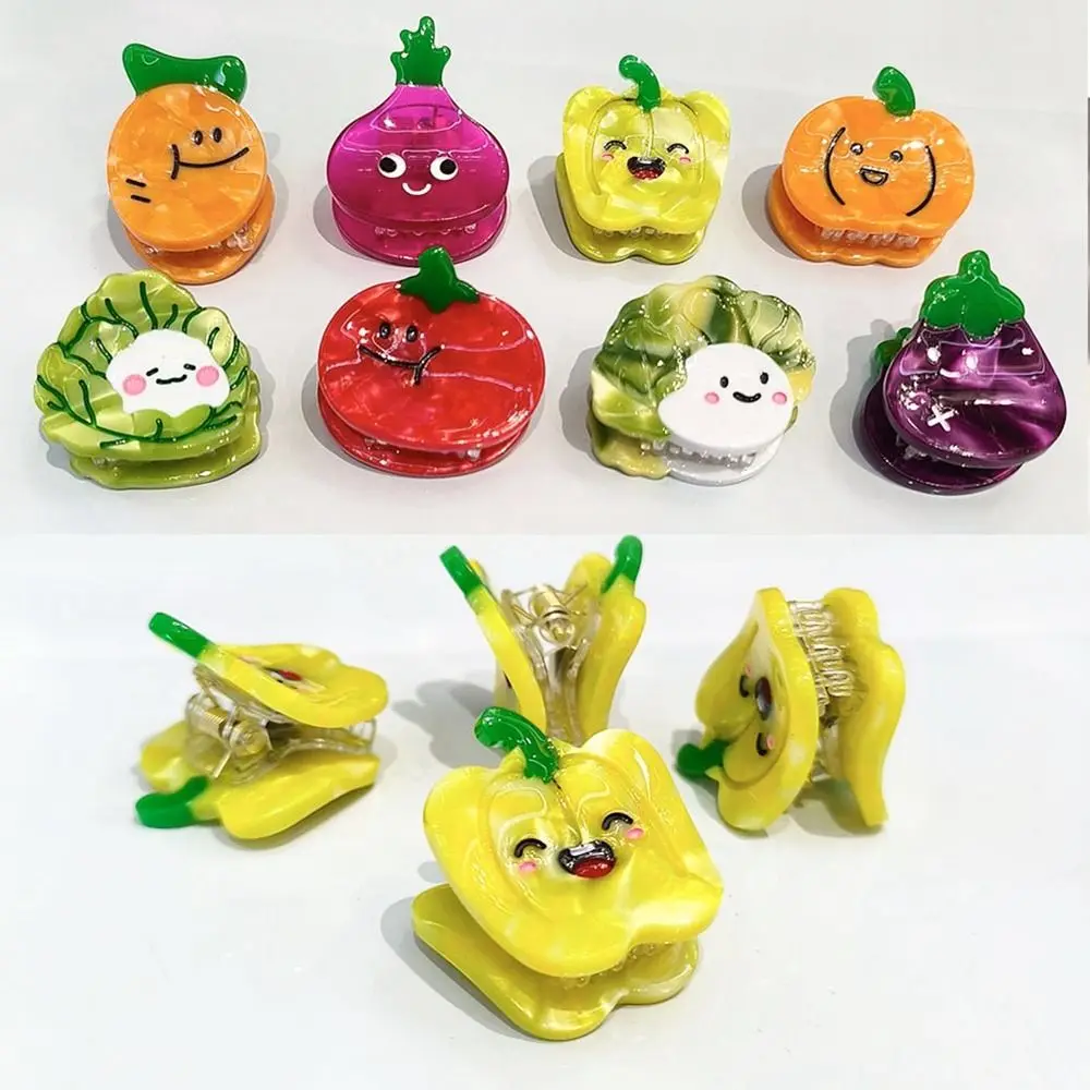 

Cartoon Acetate Simulation Fruit Hair Clip Vegetable Series Small Grab Clip Mini Hair Claw Hair Accessories Geometry