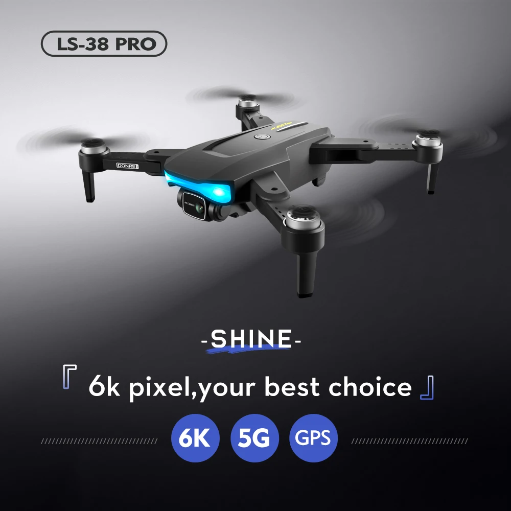 2024 New LS38 Drone GPS 6K HD Camera fpv dron Optical Flow Positioning Obstacle Avoidance Photography Foldable Quadcopter Toys