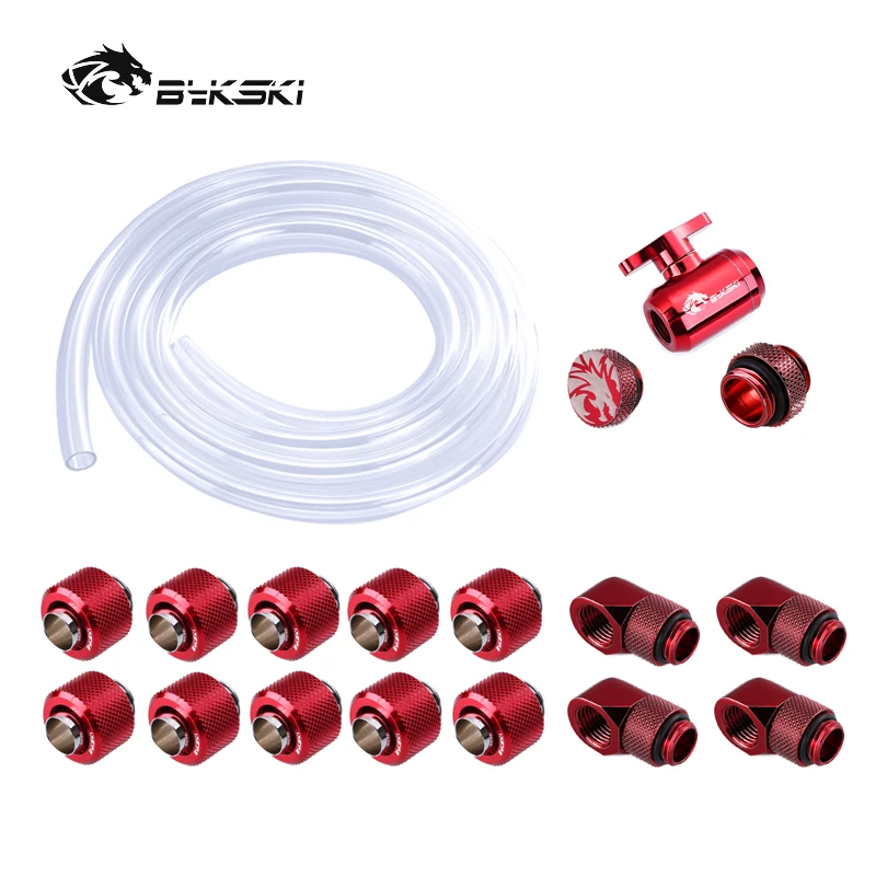 Imagem -04 - Bykski Kit de Encaixe de Tubo Macio Conector de Compressão Articulação Mais Tubo de Mangueira Mais Interruptor Acessórios de Refrigeração a Água