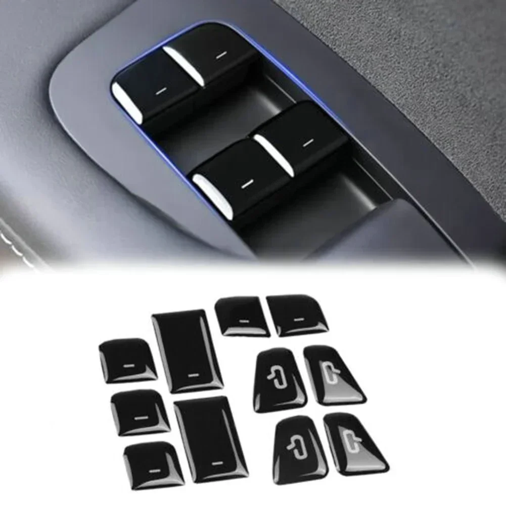 Protect and Decorate Your For Tesla Model 3 Y 1723 with this High Quality Door Glass Lift Switch Button Cover Trim 11PCS