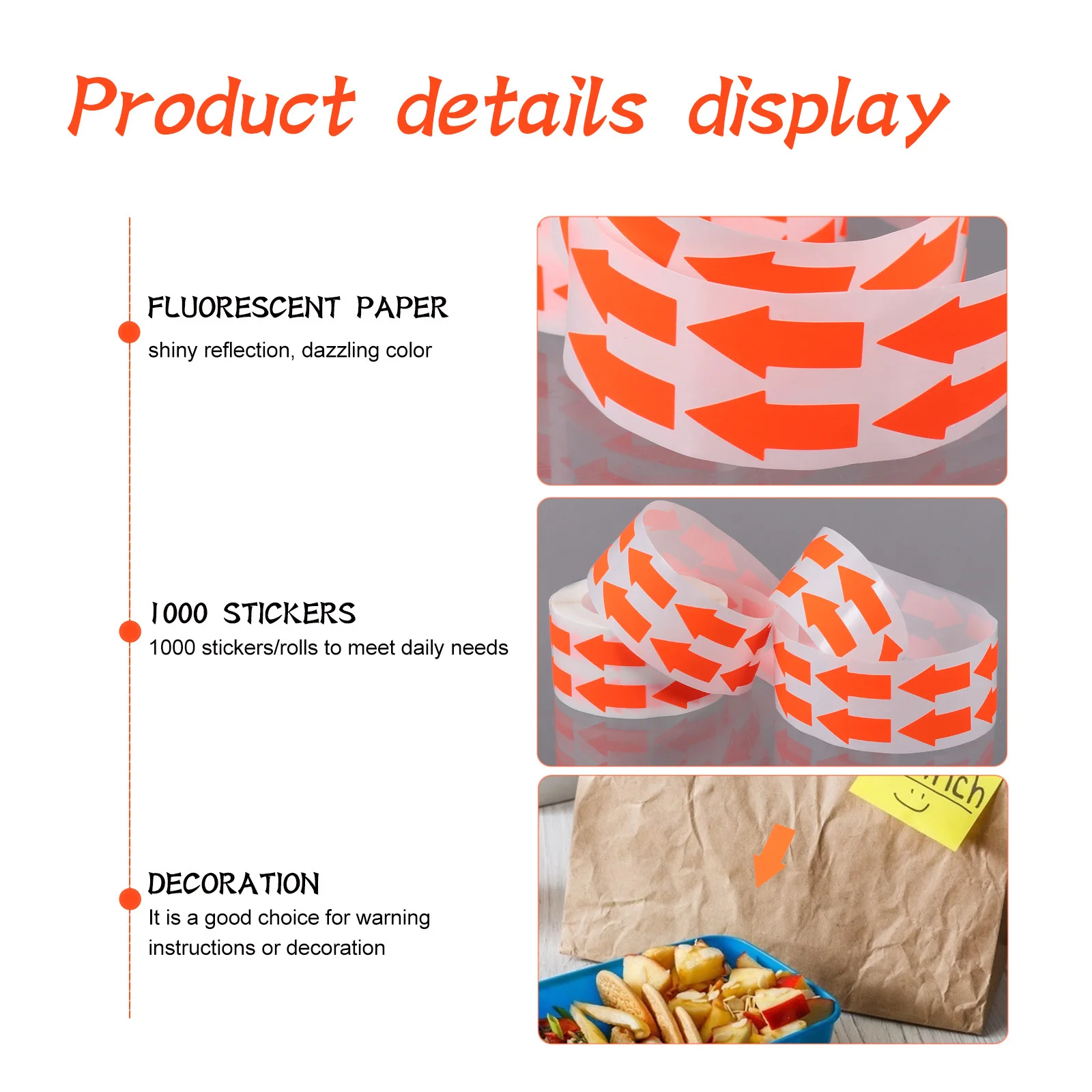 

1 Roll Fluorescent Arrow Stickers Bright Craft Decorative Labels For Diy Home School Office File Folder Use Self-Adhesive