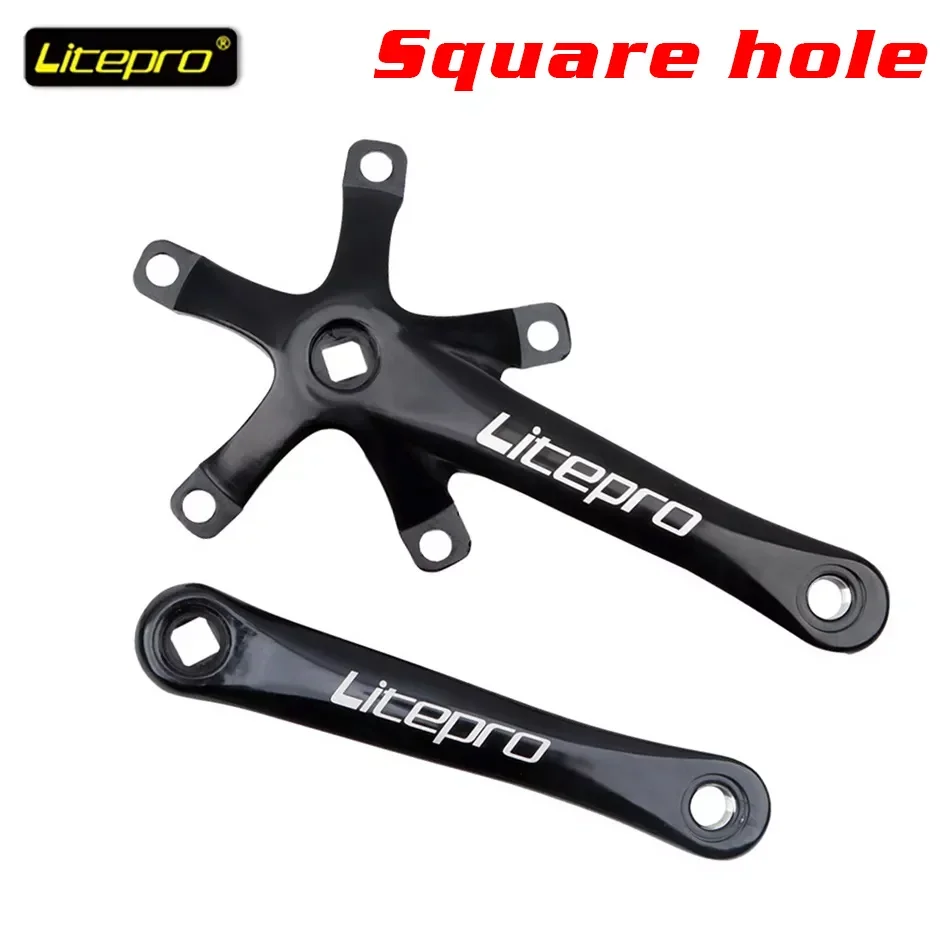 Litrpro Mountain Road Folding Bicycle Crank 170mm Square Hole BCD 130MM Bicycle Accessories Fixed Gear Crankset Bike Crankset