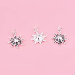 S925 Sterling Silver Silver Sun Pendant Pendant Crystal Bracelet Necklace DIY accessories Silver material jewelry