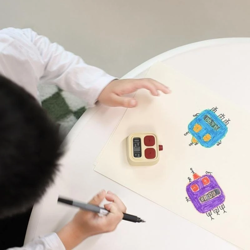 磁気ロボットデジタルタイマー高解像度LCDデジタルディスプレイハング可能な時計