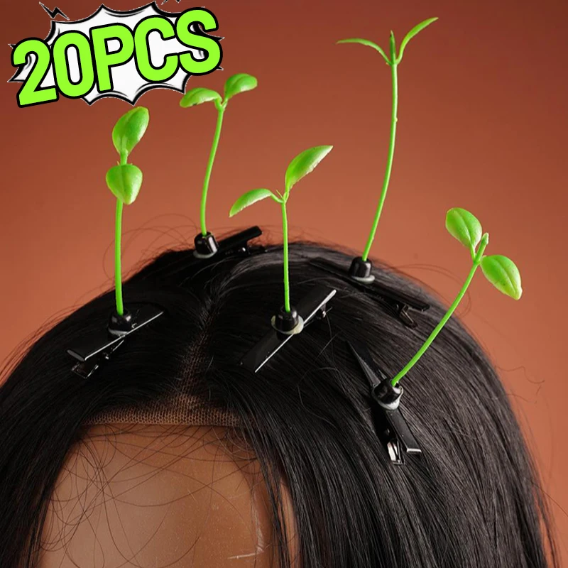 

5/20PCS Little Grass Hair Clips Headwear Funny Plant Bean Hairpins Korean Hair Accessories Cute Barrette for Kids Women Girls