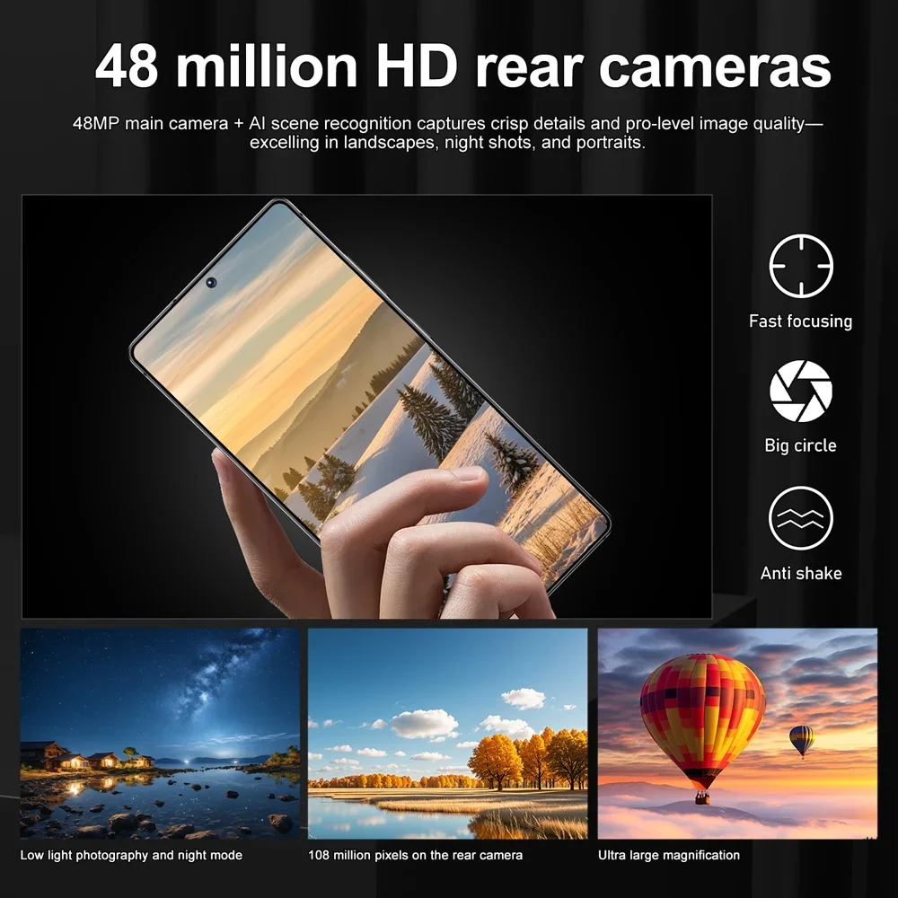 K-Touch New C27 Ultra Smartphone Android 15 5G 7.3 HD Mobile Phones 22GB 2TB 7800mAh Octa Core Cell Phone Unlock Dual SIM 16+48MP Camera handy telefone