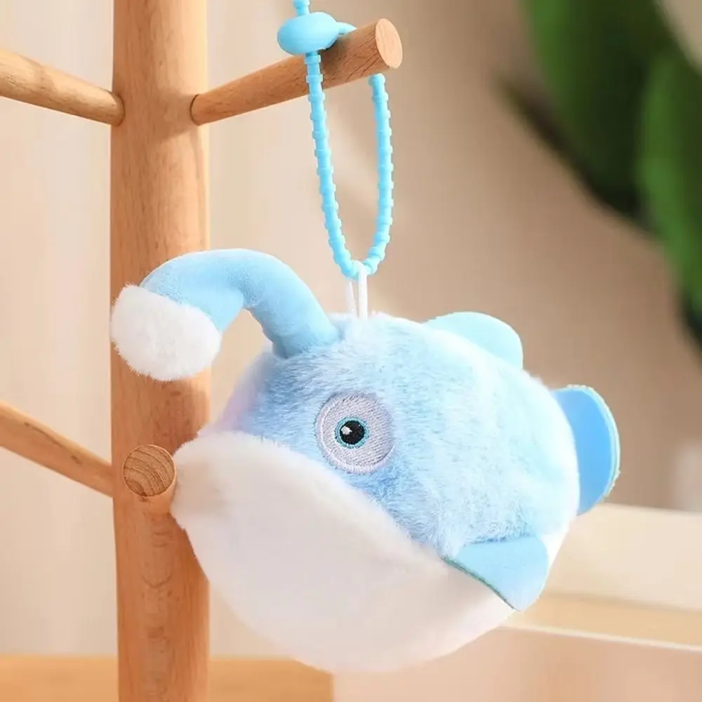 Porte-clés de poisson en peluche Bobo Angora, aimant de dessin animé au beurre, poisson baiser, pendentif créatif qui brille la nuit, magnétisme scintillant