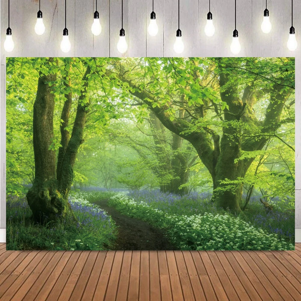 Tropical Jungle Backdrop for Photography Rainforest Greenery Sunshine Natural Scene Adventure Camping Portrait Photo Background