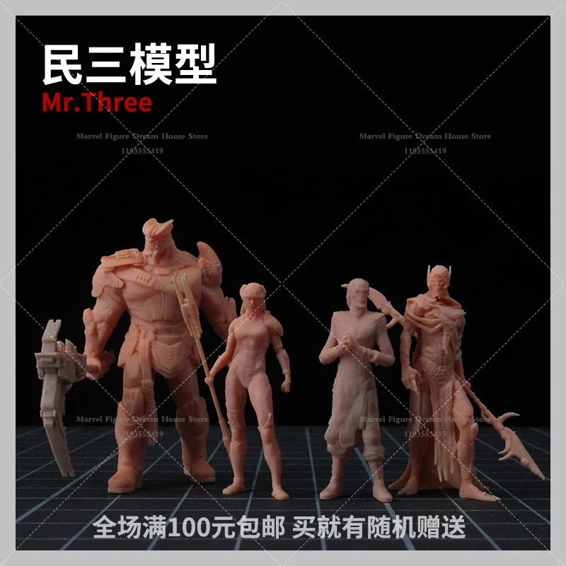 1/64 1/43 Scale Miniature Scene Dolls Un-panited White Figure Mini Model Evil Cosmos Elite Team Of Five Powerful Lieutenants