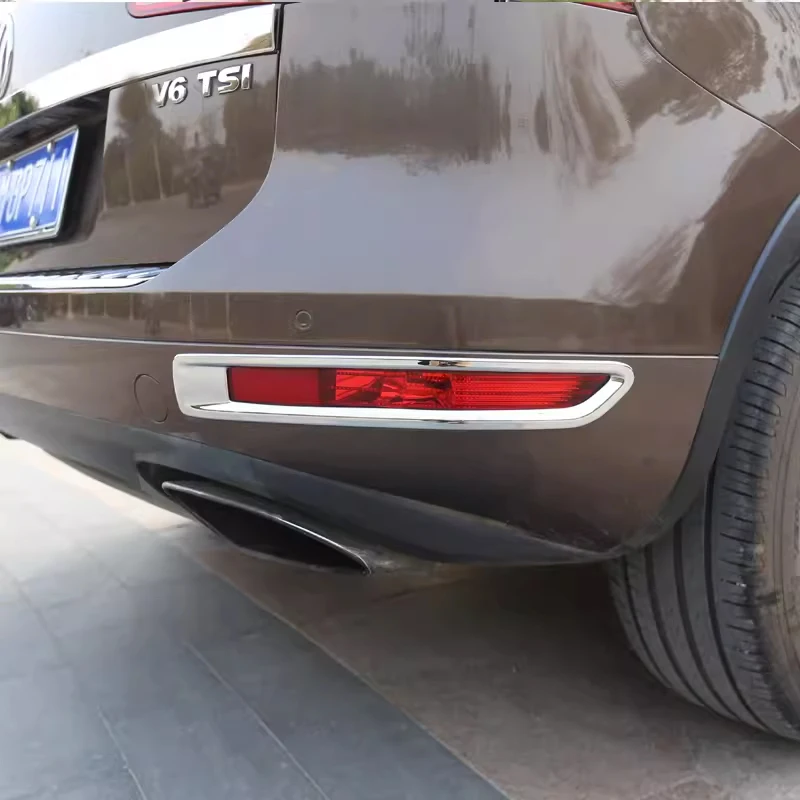 Стайлинг автомобиля, хромированная задняя противотуманная фара из АБС-пластика, обшивка, подходит для Touareg 2011-2015, декоративная наклейка, защита, внешний аксессуар