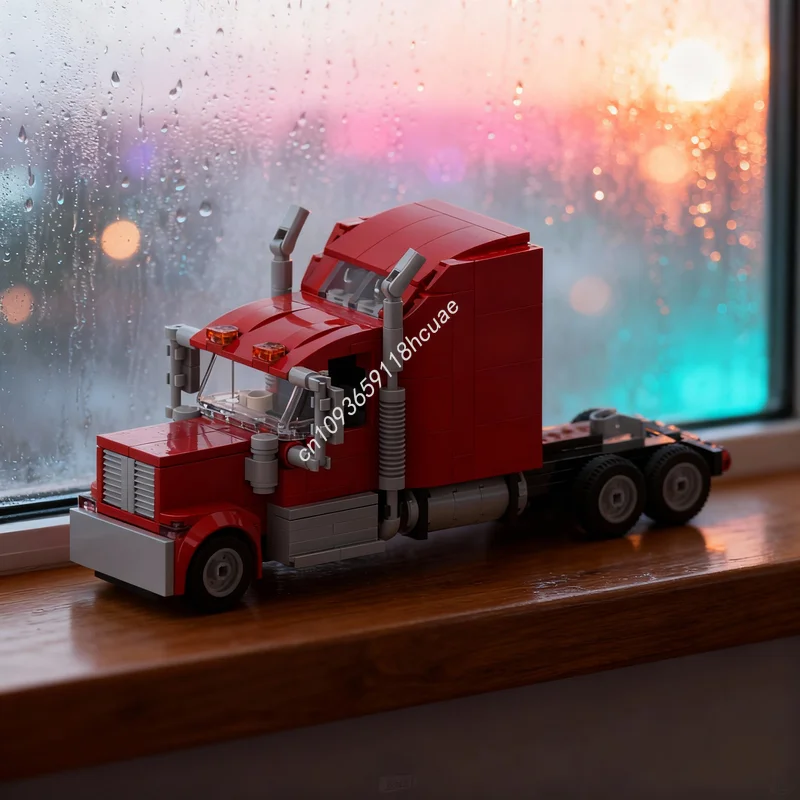 

348pcs MOC American Style Long Nose Sleeper Cab City Model Building Blocks Architecture Toys Christmas Gifts Idea Brick