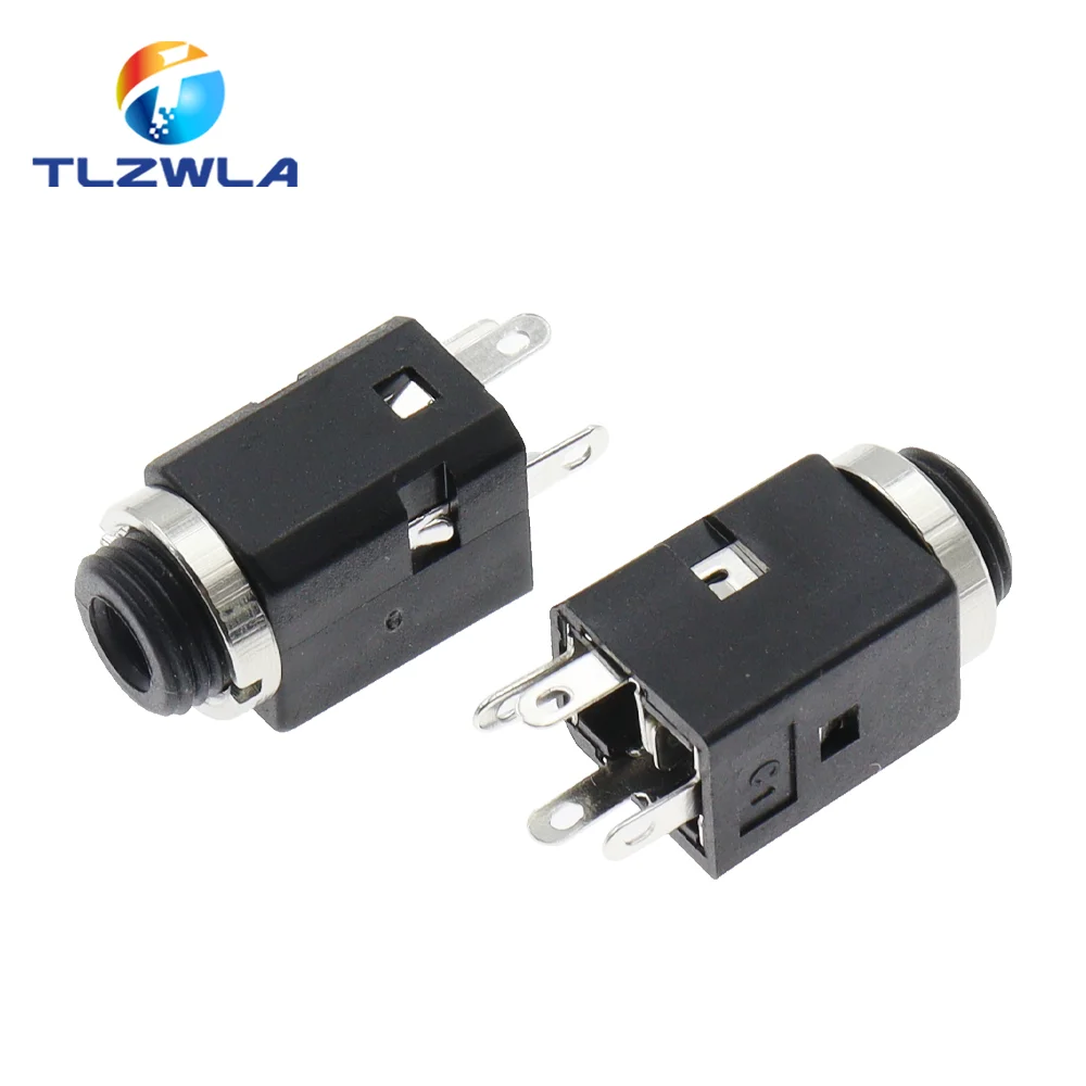 5Pcs 3.5MM Vertical socket 3Pin 4Pin 5Pin Stereo Female Socket Jack with Screw 3.5 Audio PJ-341 2/3/4 Poles Earphone Hole