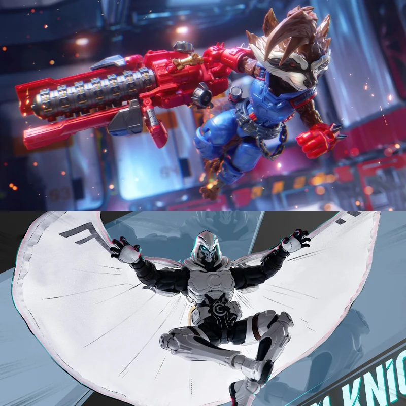 

2026 New Anime Moon Knight Figure Rocket Raccoon Figure Assembly Model Collection Action Figurine Joint Movable Toy Fans Gift