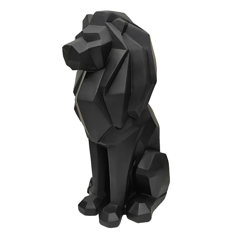 

Resin Statue And Sculpture Home Office Table Desktop Decor Ornaments Nordic Modern Geometric Lion Ornaments White Black Crafts