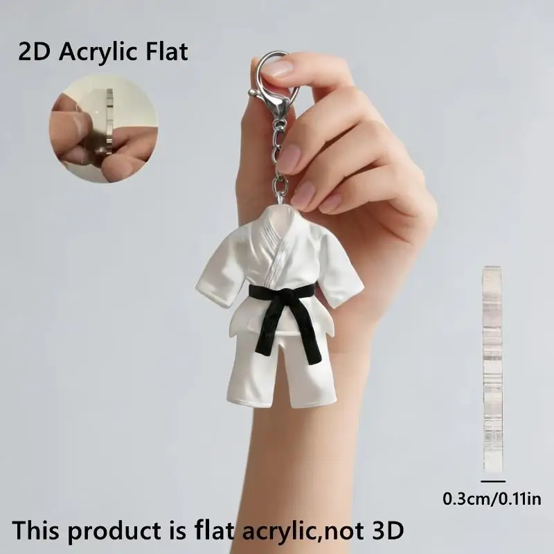 Taekwondo-Kleidung Anhänger Schlüsselanhänger Sport-Thema Acryl-Ornament Charm 2D Flache Hängedekoration für Festliche Partys – Detail 2