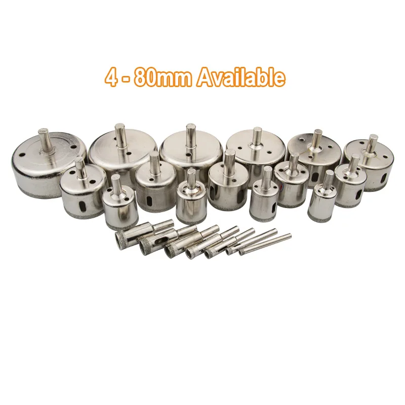 4 to 45mm Diamond Coated Drill Bit Set Tile Marble Glass Ceramic Hole Saw Drilling Bits For Power Tools