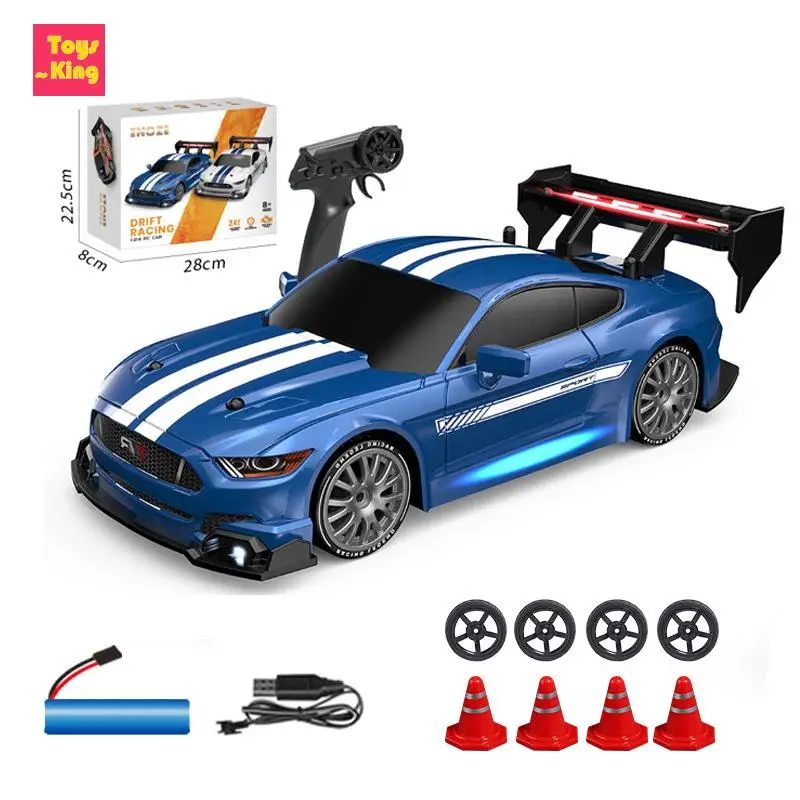 

1:24 RC Drift High-speed Car With LED Lights Remote Control Four-wheel Drive Racing Vehicle 30KM/H Multi Player Game Kids Toys