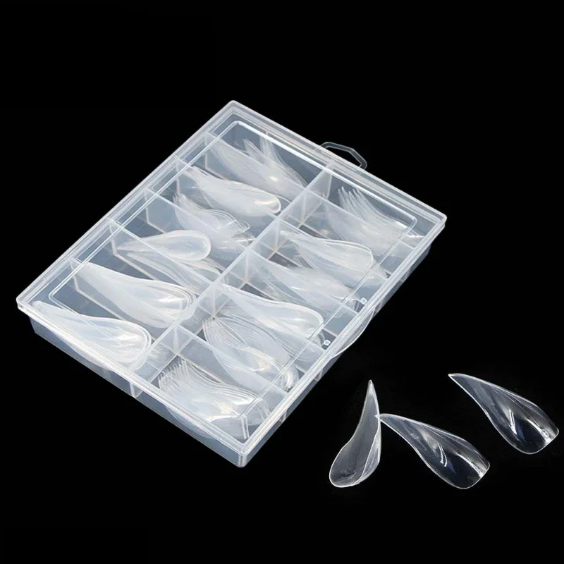 منحني خنجر شكل الأظافر لتمديد الأظافر من ثلاثية الأبعاد القط النسر مخلب النحت الاكريليك الأظافر غطاء كامل قوالب مسمار نصائح الشكل العلوي #6