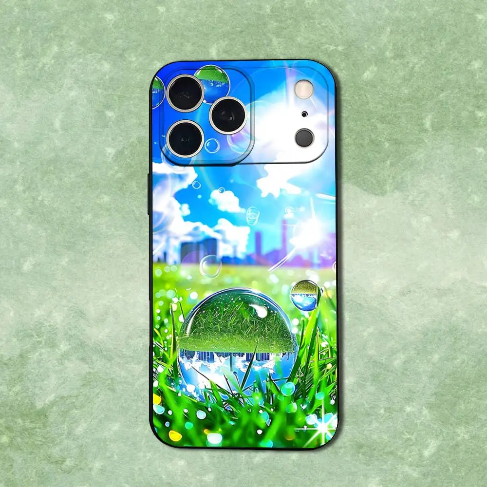 Funda de teléfono Frutiger Aero de arte fresco para iPhone 14,13,17,12,11,16,15,Plus,Pro Max,XS,X,XR,SE,Mini, funda negra de silicona suave