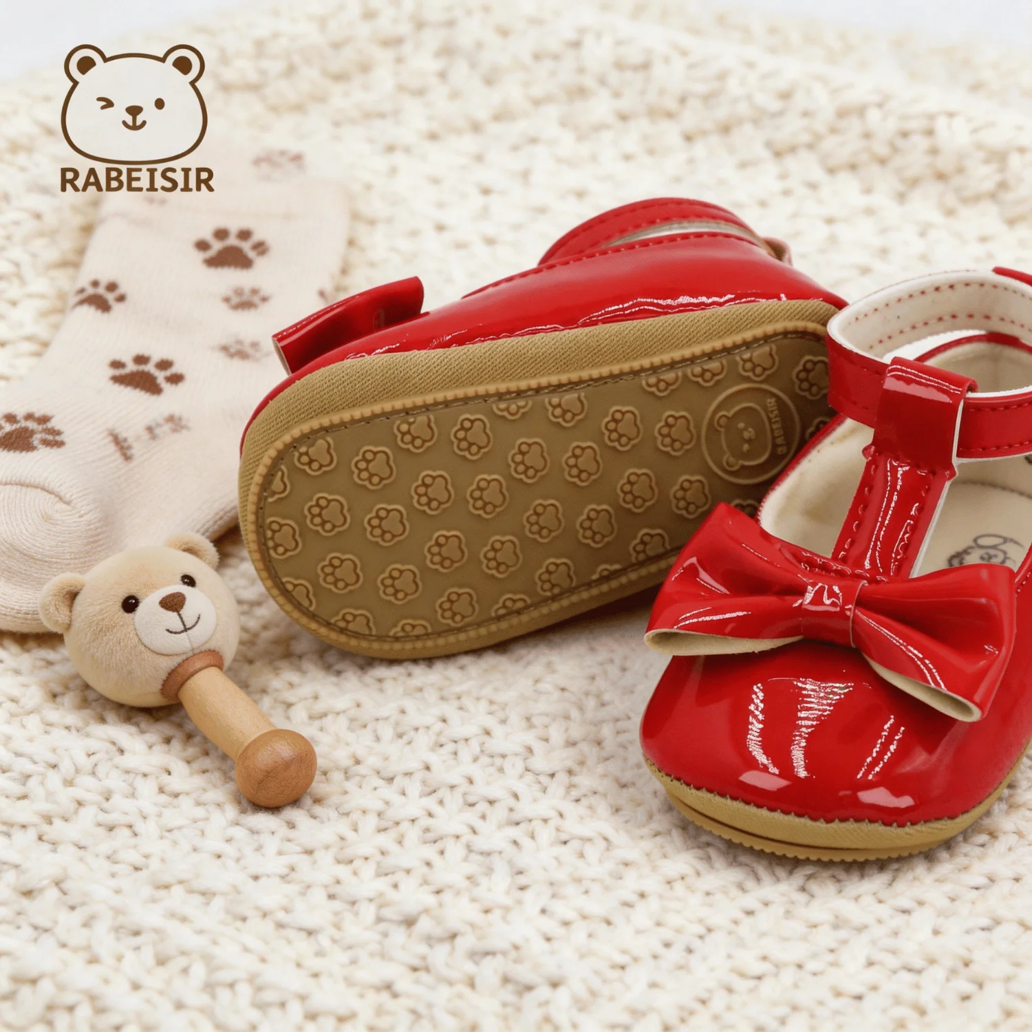 Elegante Mary Jane Schuhe für Babymädchen aus Lackleder mit großer Schleife, T-Riemen-Design, Schnallenriemen und weicher Sohle – ideal als erste Schuhe für Kleinkinder. – Detail 12