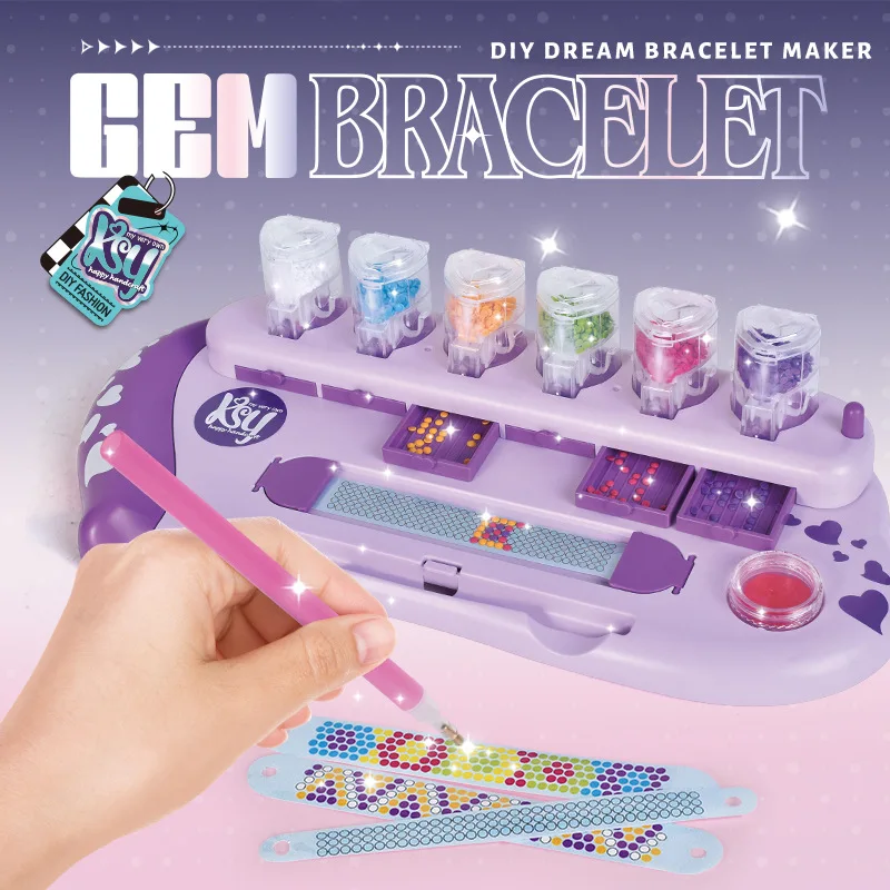 Diamond Paste Woven Diy Manual Dot Drill Bracelet Multi-Color Children's Cartoon Puzzle Dot Drill Toy