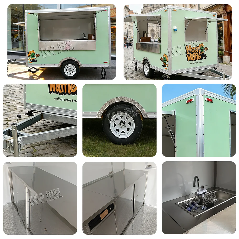 Professional Catering Truck Mobile Snack Street Food Trailer Mobile Waffle Dessert Food Cart for Outdoor Festival