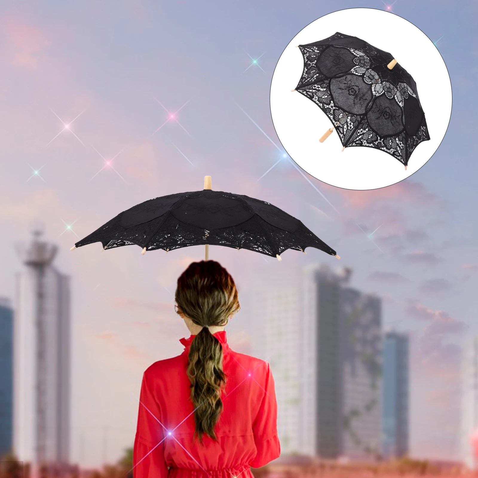 

Кружевной зонт Декоративные зонтики Kinder Schirm Pagoda Деревянный Hochzeit Regenschirm