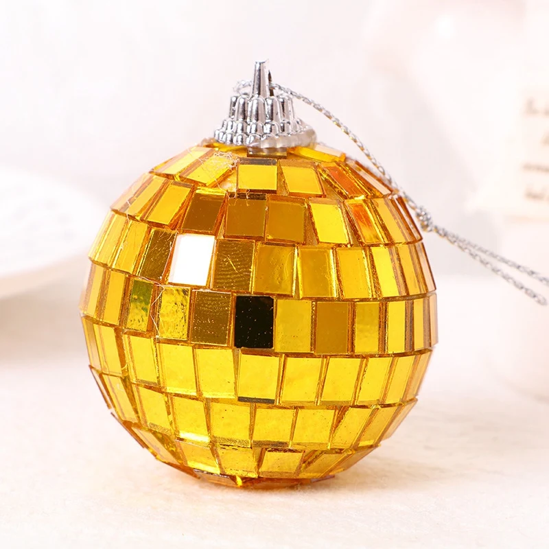 12-PCS Mirror Disco Hanging Ball Ball Decoration Party Or DJ Lighting Effects Home Decoration, Stage Props (2 Inches, Gold)