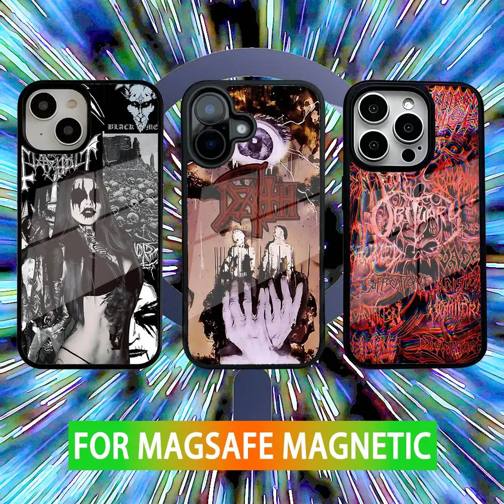 

Metal Band D-Death Phone Case For iPhone 16,15,14,13,12,11,Pro,Max,Plus,Mini,SE New Magsafe Magnetic Wireless Charging