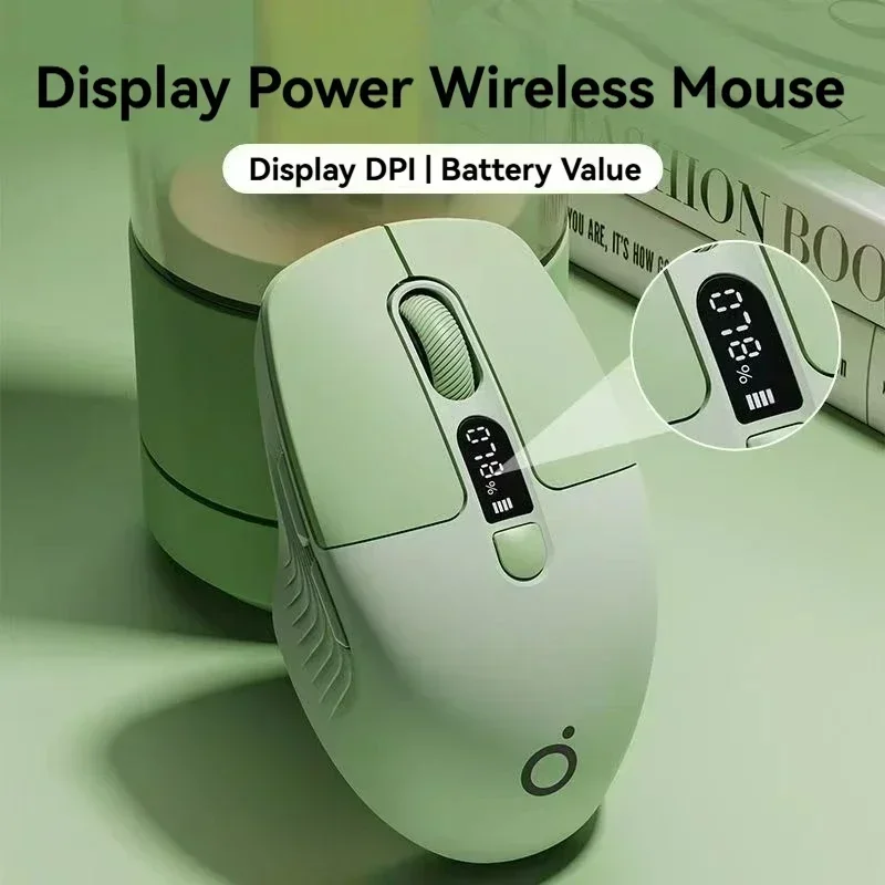 Eweadn Q1 Mice 2.4 Wireless Bluetooth Dual-Mode Mouse 1600PDI Smart Screen Esports Silent Rechargeable Gaming Mouse for Office 4