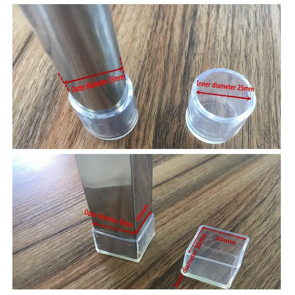 4Pcs Silicone Chair Table Foot Caps Protector Durable Chair Leg Caps Square Round Furniture Feet Non-Slip Covers Table Socks