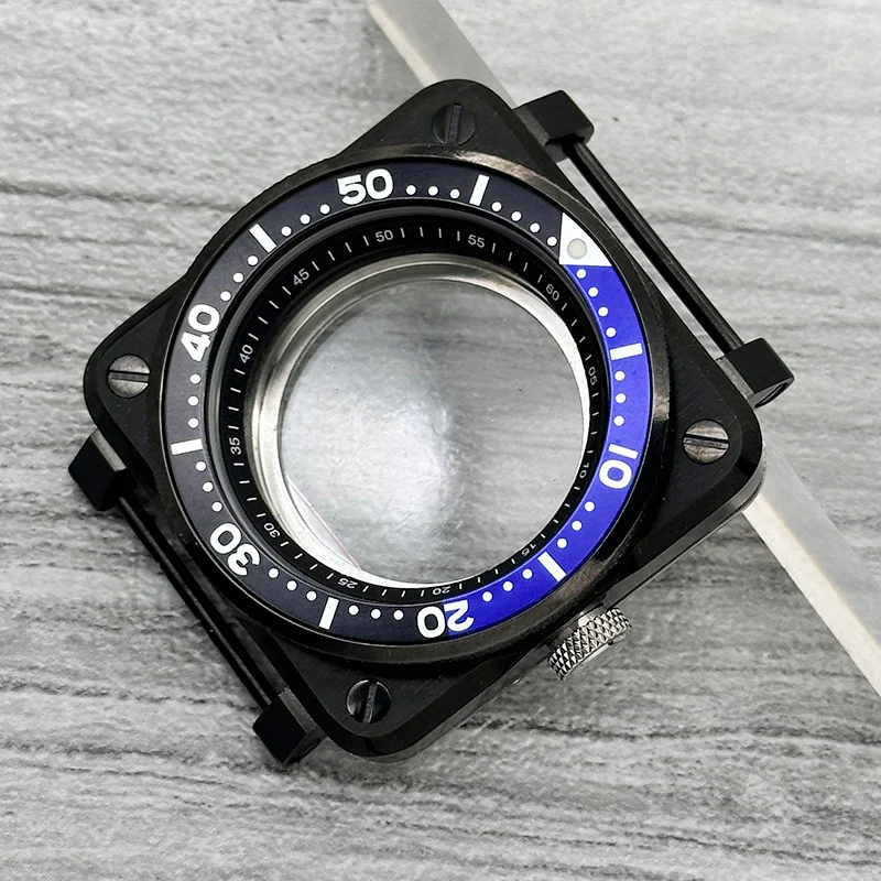42mm Schwarzes Quadratisches Piloten-Cockpit-Gehäuse Saphirglas Passend für NH34 7S 4R NH35 NH36 Uhrwerk 28,5mm Zifferblatt Uhrenmodifikation – Detail 7
