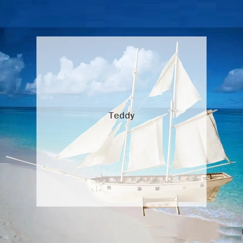 Handmade Wooden Sailboat Ship DIY Model Toy With Manual Home Decoration Boat Gift Toy Ships Model Assembly Toy