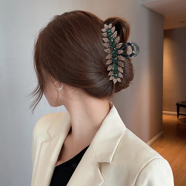 Kobiety luksusowe Rhinestone spinki do włosów krab spinki do włosów damskie duże rozmiary spinki do włosów w koński ogon modne akcesoria do włosów darmowa wysyłka