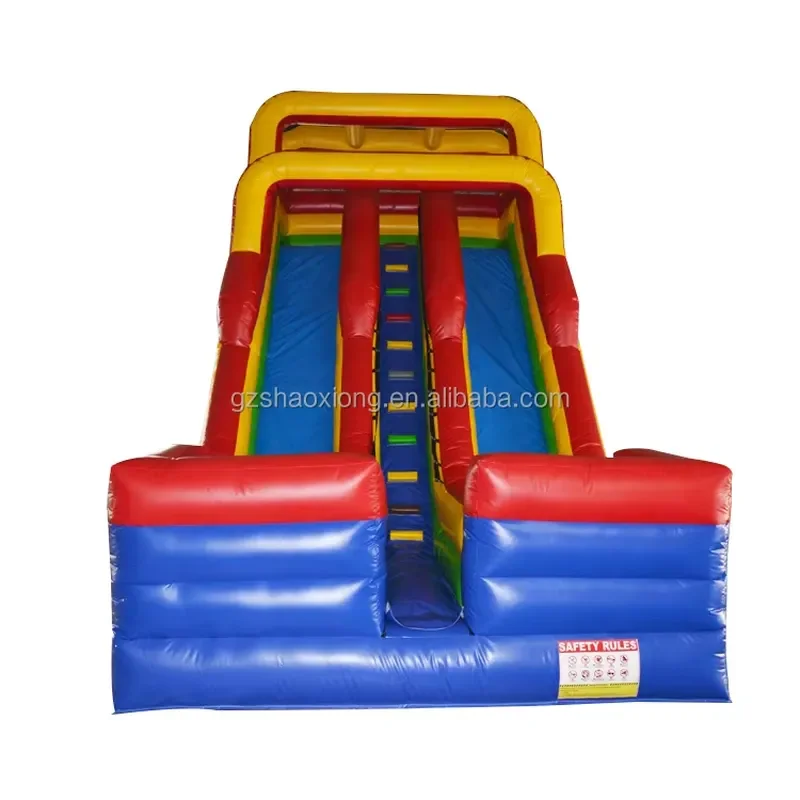 Factory Commercial Outdoor Giant Inflatable Games Slide Kids Castillo Inflable Water Park Bouncy Castle Double Lane Slip