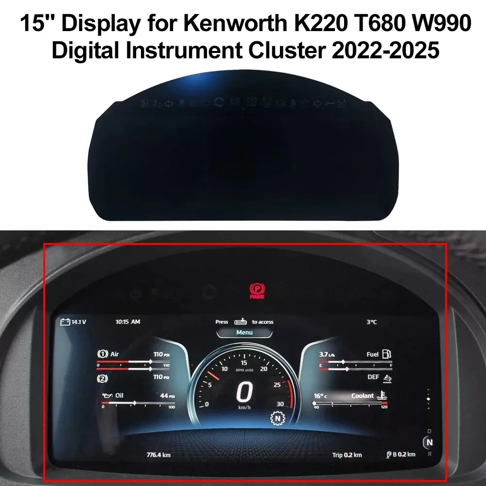 

15" Display for Kenworth K220 T680 W990 Digital Instrument Cluster