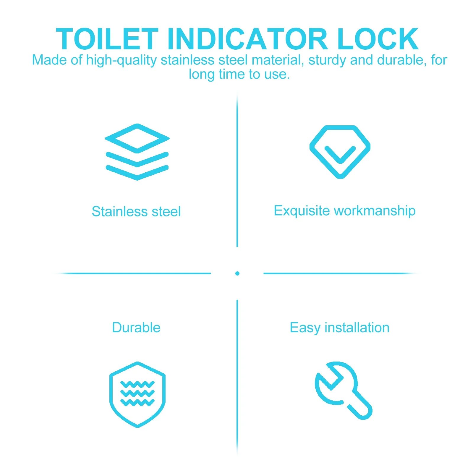 قفل مؤشر باب المرحاض من الفولاذ المقاوم للصدأ، أخضر وأحمر، حالة شغل، قسم المرحاض العام، مزلاج الخصوصية