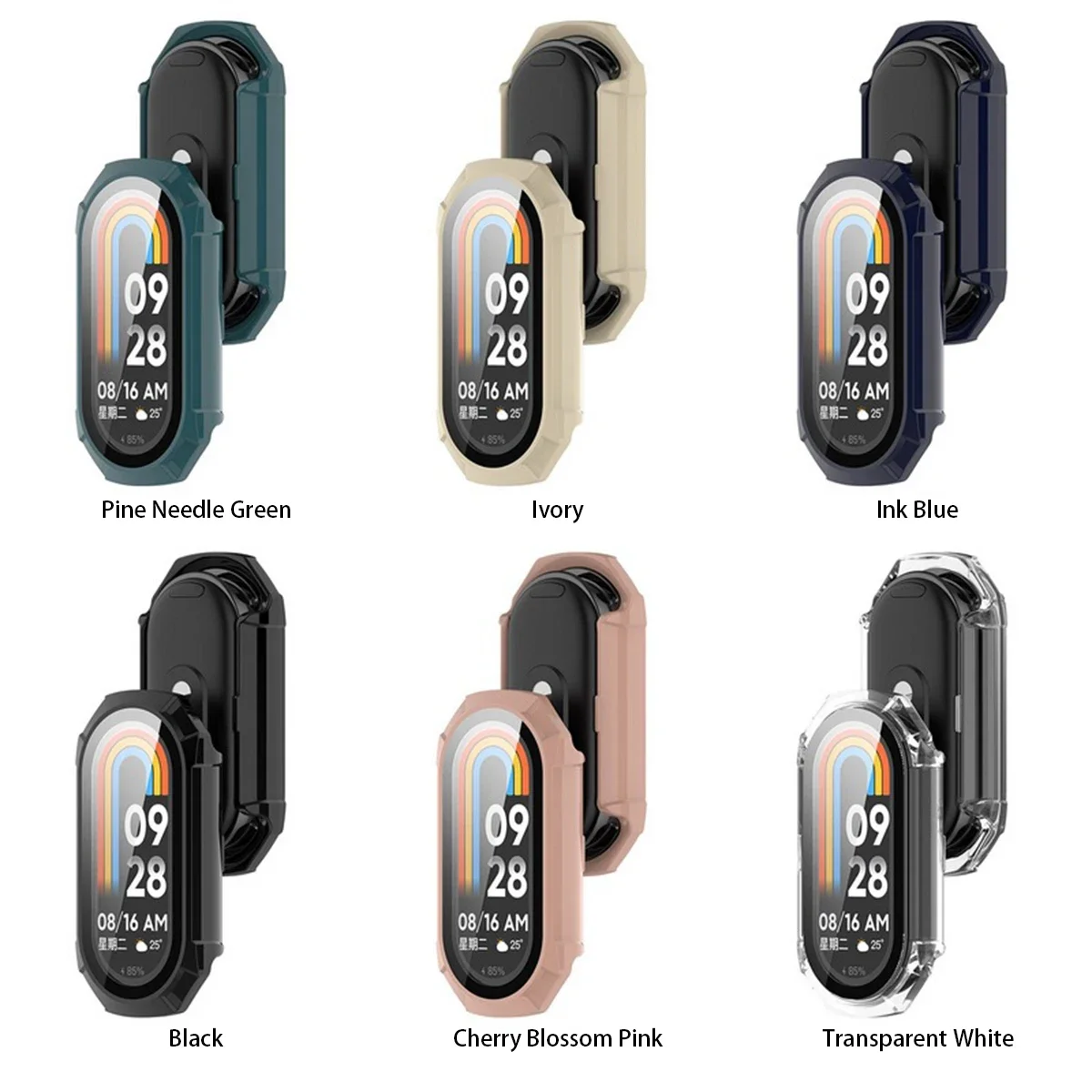 Стеклянный чехол с полным покрытием для Xiaomi Mi Band 9/9NFC, защитная пленка для экрана Mi Band 9, Защитные чехлы для ПК с рамкой