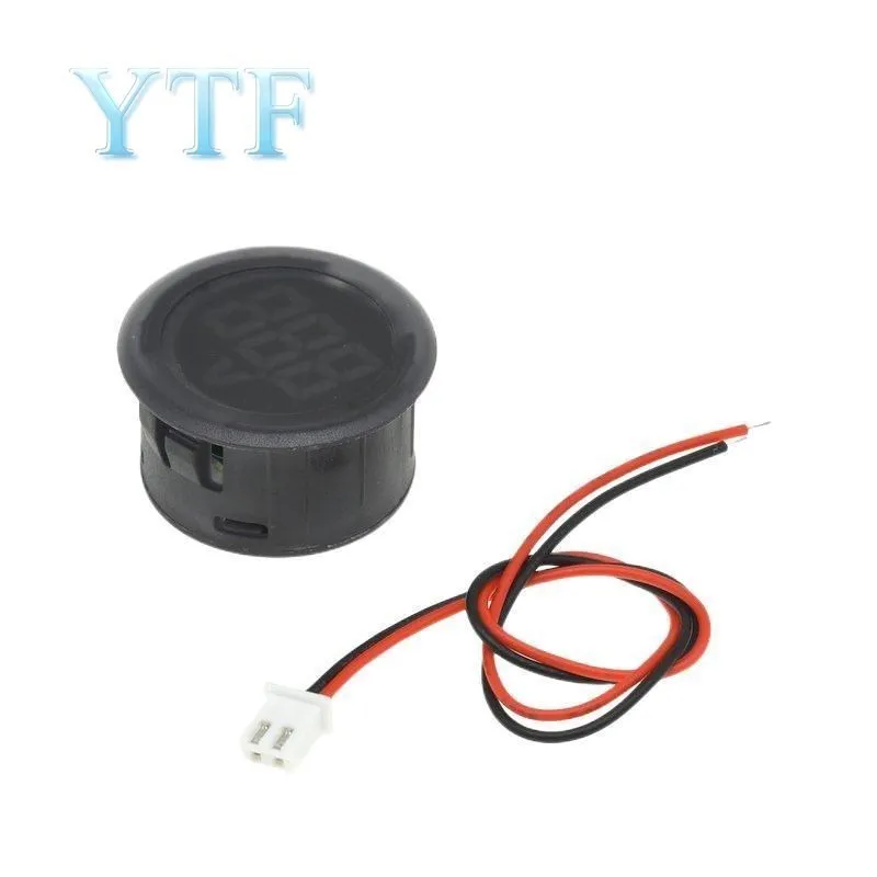 DC 4-100V LED Digital Display Circular Two-wire Voltmeter DC Digital Voltmeter Head Display Reverse Connection Protection Tools