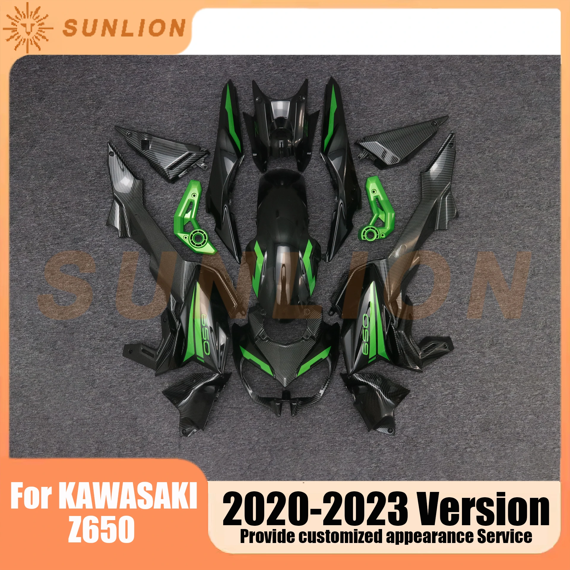 Motorycle Full Body Kits Fairings Bodywork Carbon Fiber Look For KAWASAKI Z650 2020 - 2023 Version 2020 2021 2022 2023